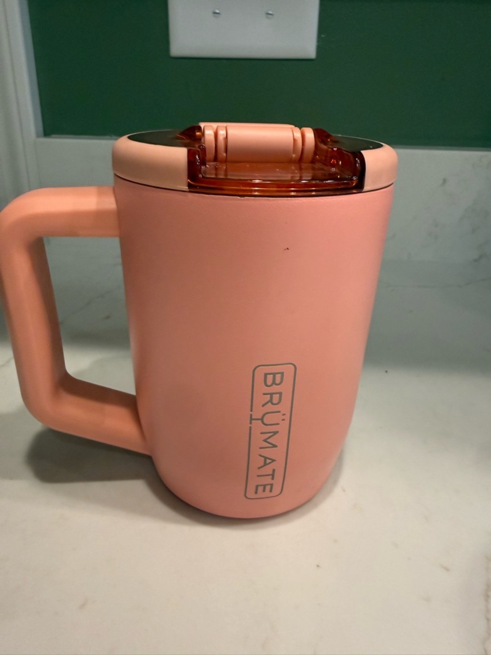 BrüMate Pink Insulated Travel Mug with Handle